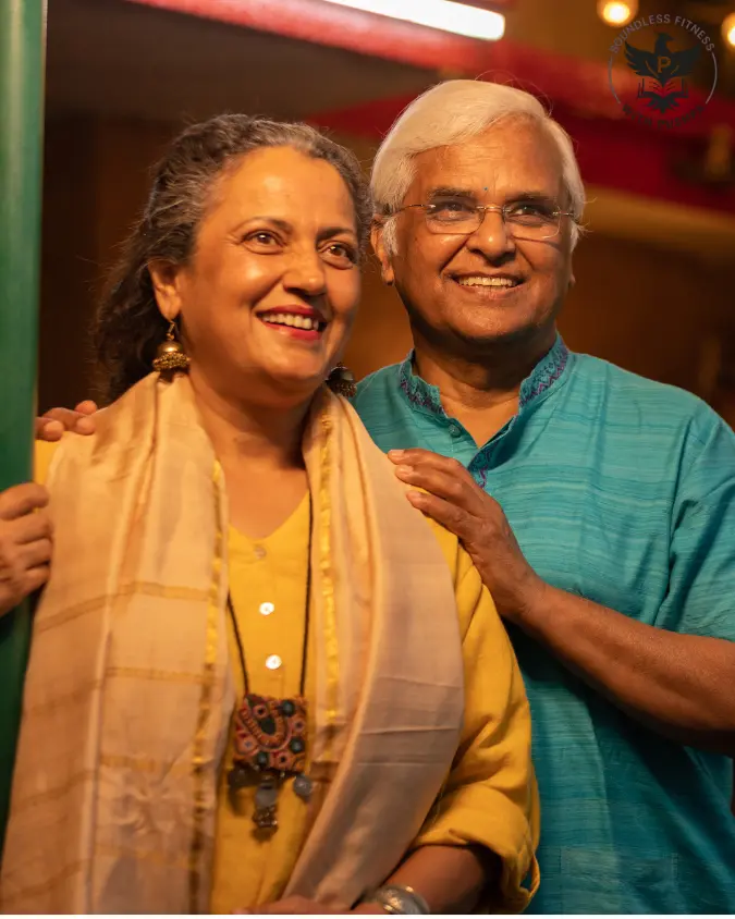 Smiling older couple full of energy