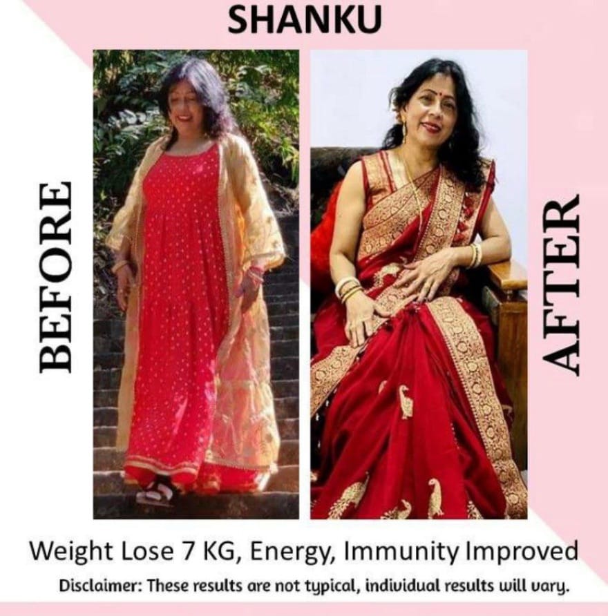 Shanku — before and after losing 7 kg